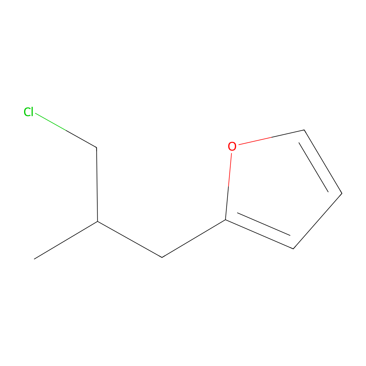 2-(3-Chloro-2-methylpropyl)furan molecular structure, CAS 1342148-98-4