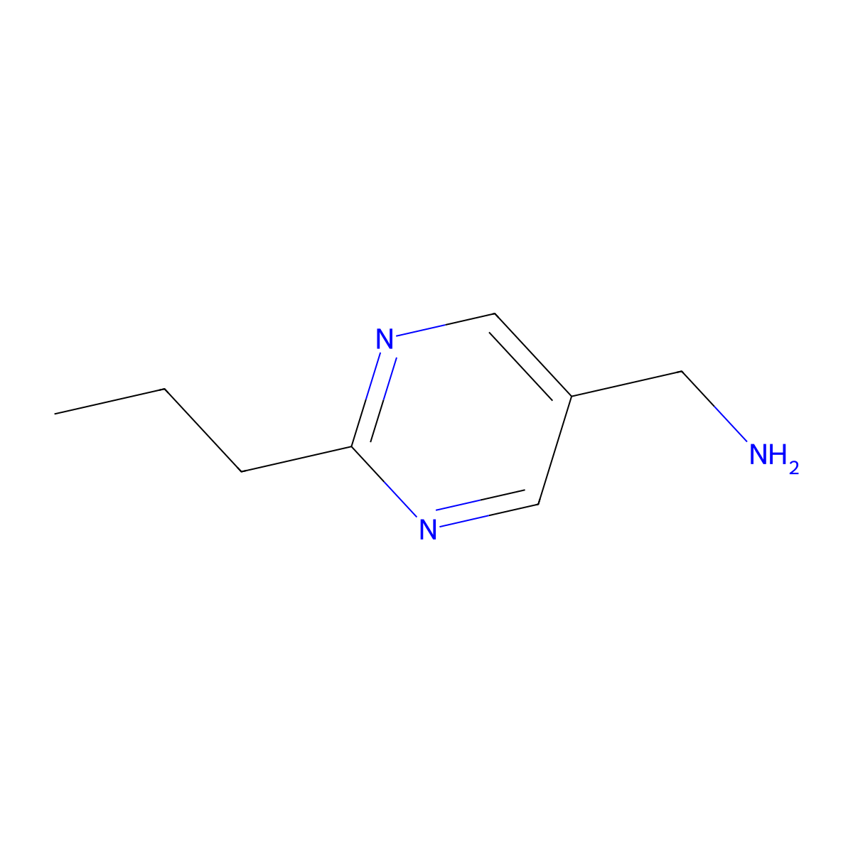 1-(2-Propylpyrimidin-5-yl)methanamine molecular structure, CAS 1342149-44-3