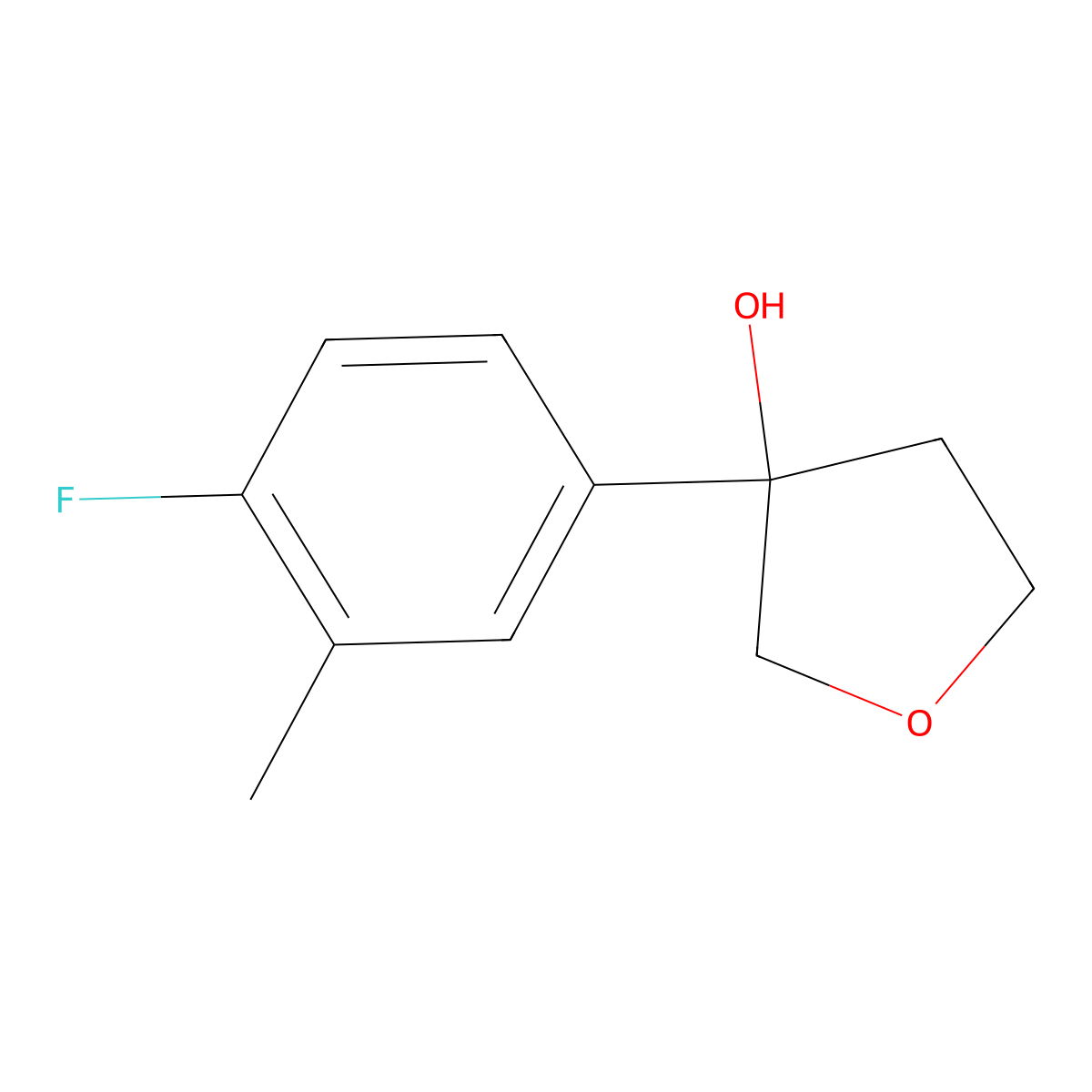 3-(4-Fluoro-3-methylphenyl)tetrahydro-3-furanol molecular structure, CAS 1342150-46-2