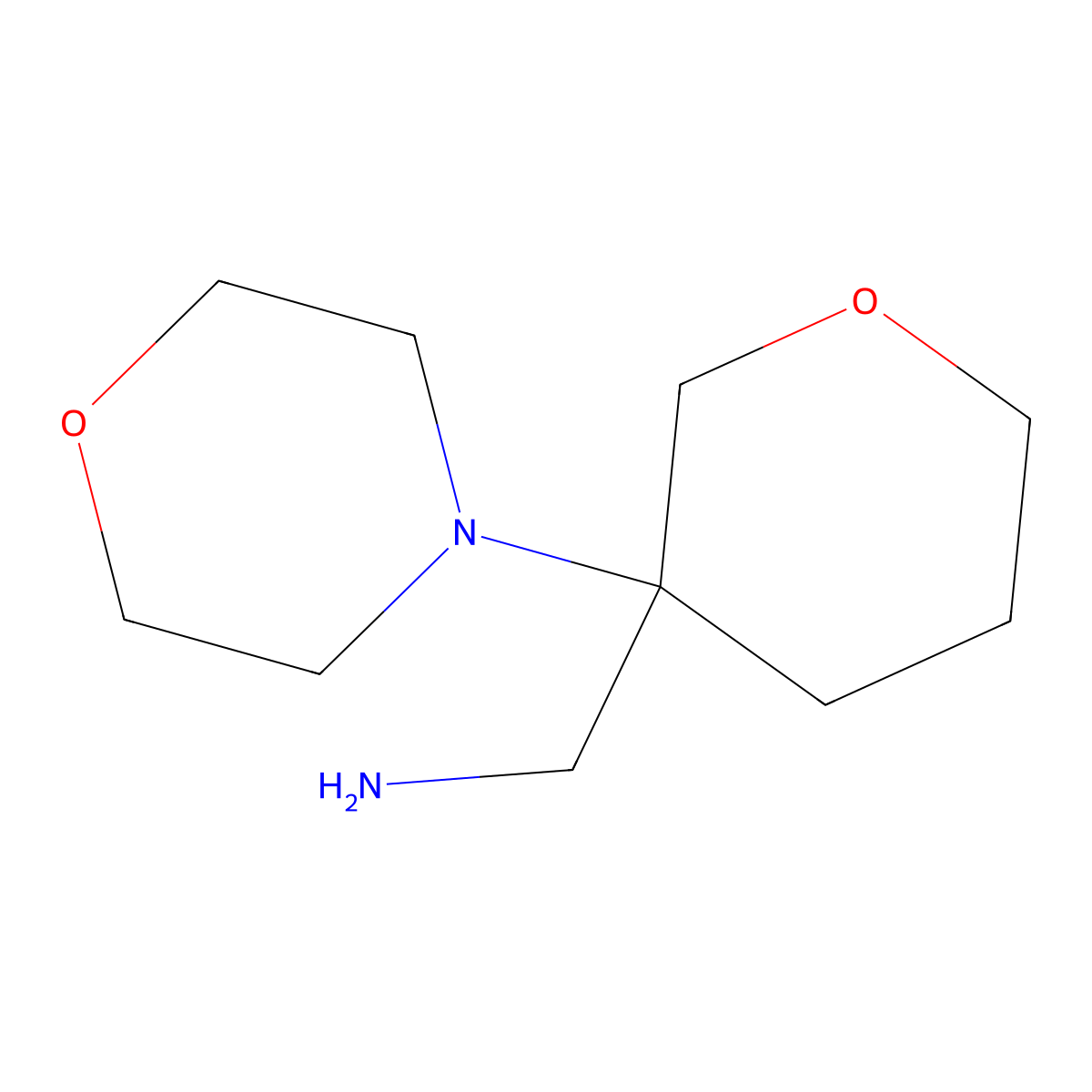 [3-(Morpholin-4-yl)oxan-3-yl]methanamine molecular structure, CAS 1342150-86-0