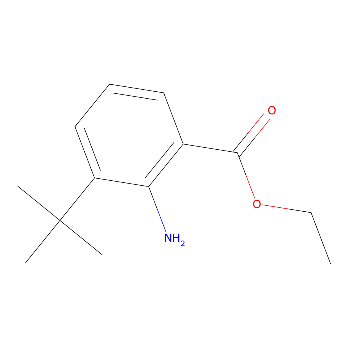 Ethyl 2-amino-3-(tert-butyl)benzoate molecular structure, CAS 1342151-88-5