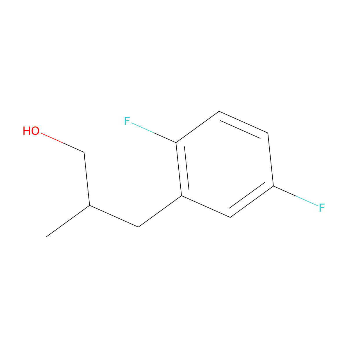 3-(2,5-Difluorophenyl)-2-methylpropan-1-ol molecular structure, CAS 1342153-15-4