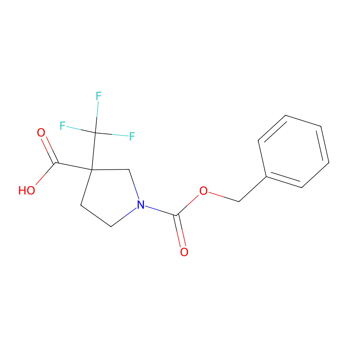 1-[(Benzyloxy)carbonyl]-3-(trifluoromethyl)pyrrolidine-3-carboxylic acid molecular structure, CAS 1342155-02-5