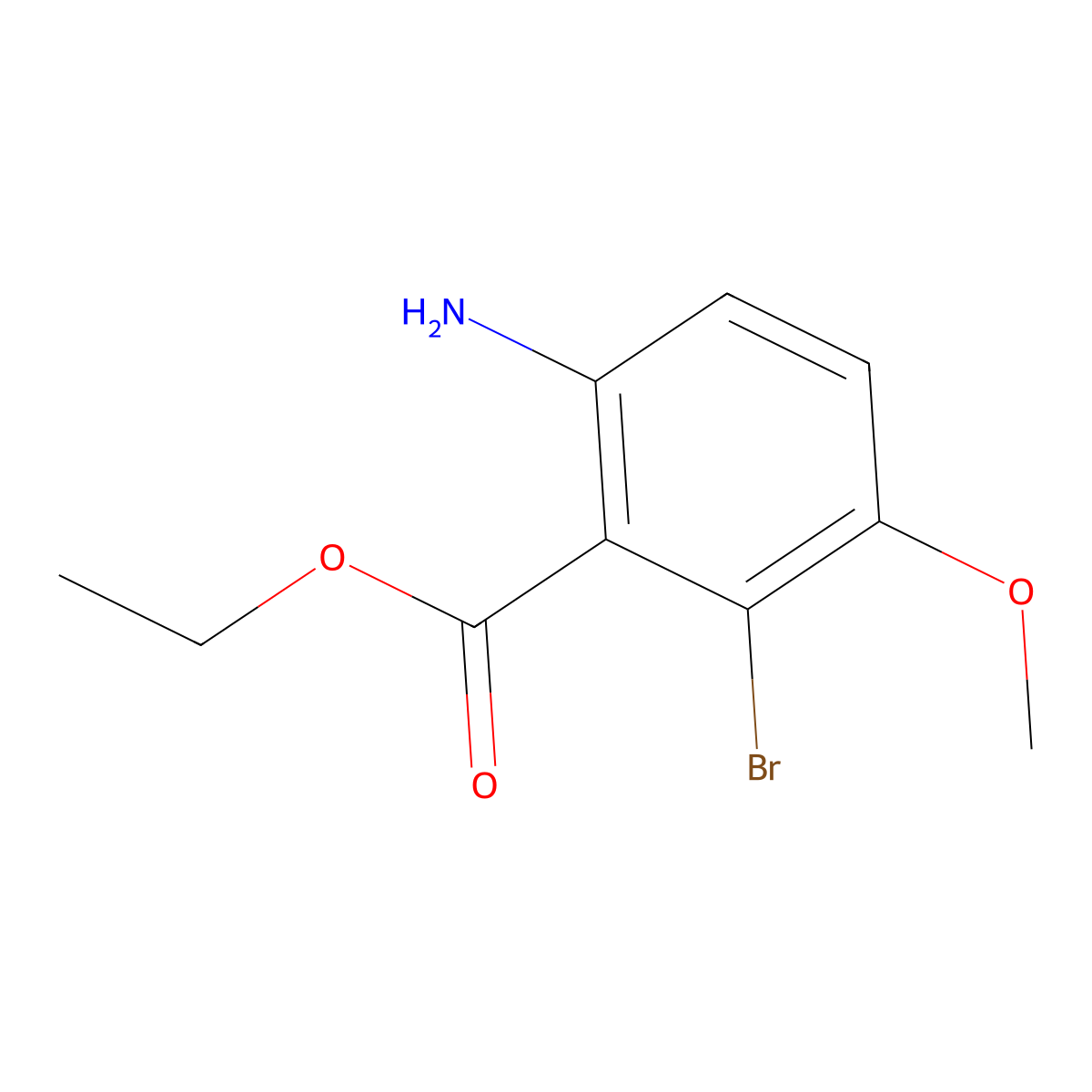Ethyl 6-amino-2-bromo-3-methoxybenzoate molecular structure, CAS 1342155-11-6