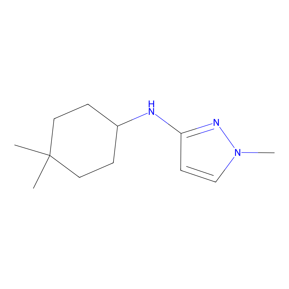 N-(4,4-Dimethylcyclohexyl)-1-methyl-1H-pyrazol-3-amine molecular structure, CAS 1342155-31-0