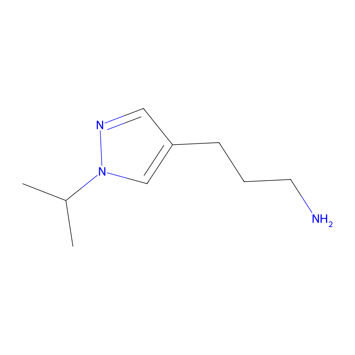 3-(1-Isopropyl-1h-pyrazol-4-yl)propan-1-amine molecular structure, CAS 1342156-32-4