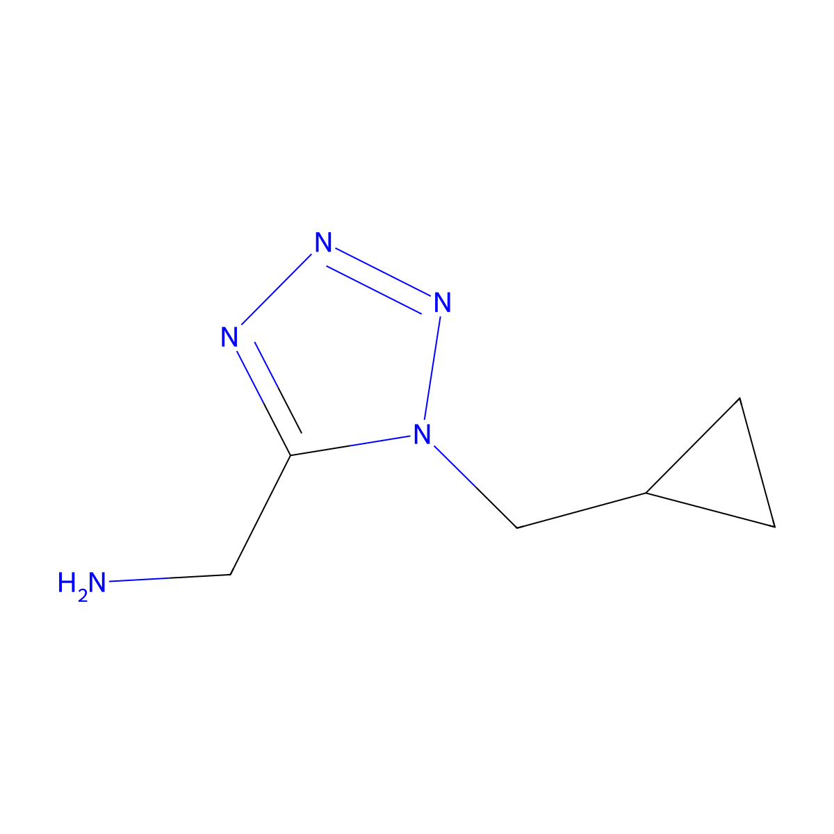 [1-(cyclopropylmethyl)-1H-1,2,3,4-tetrazol-5-yl]methanamine molecular structure, CAS 1342156-61-9