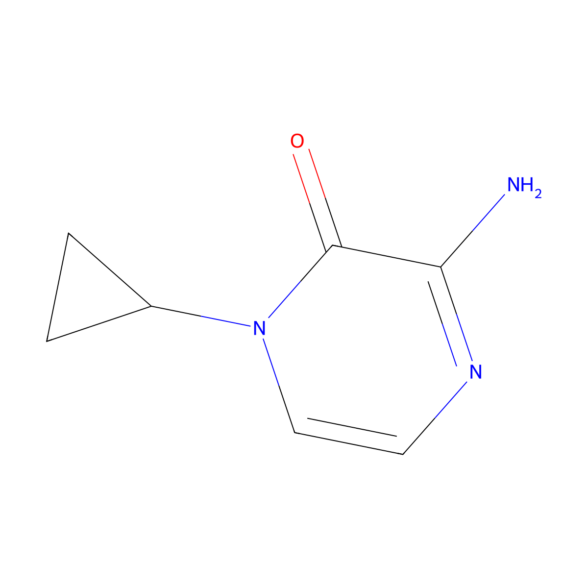 3-Amino-1-cyclopropyl-1,2-dihydropyrazin-2-one molecular structure, CAS 1342156-93-7