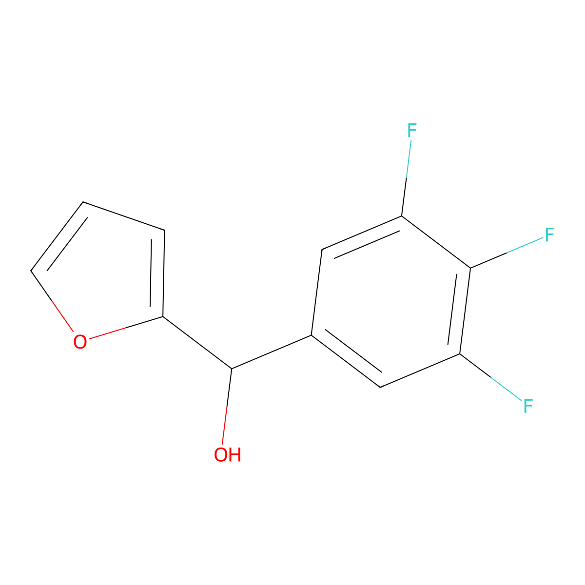 2-Furyl-(3,4,5-trifluorophenyl)methanol molecular structure, CAS 1342158-67-1