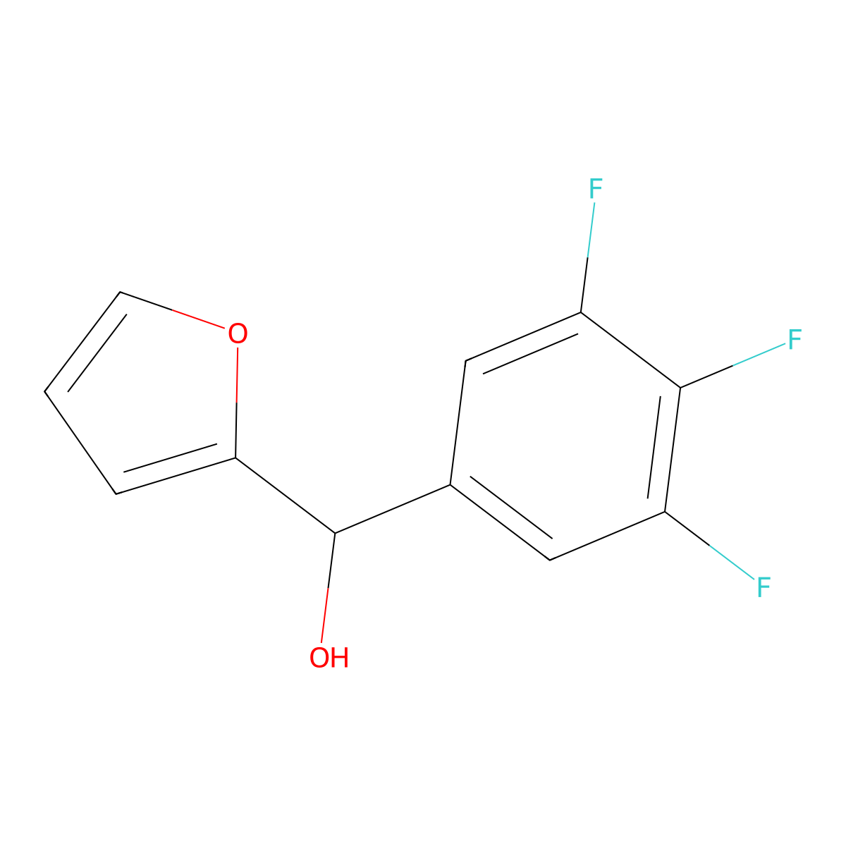 2-Furyl-(3,4,5-trifluorophenyl)methanol molecular structure, CAS 1342158-67-1