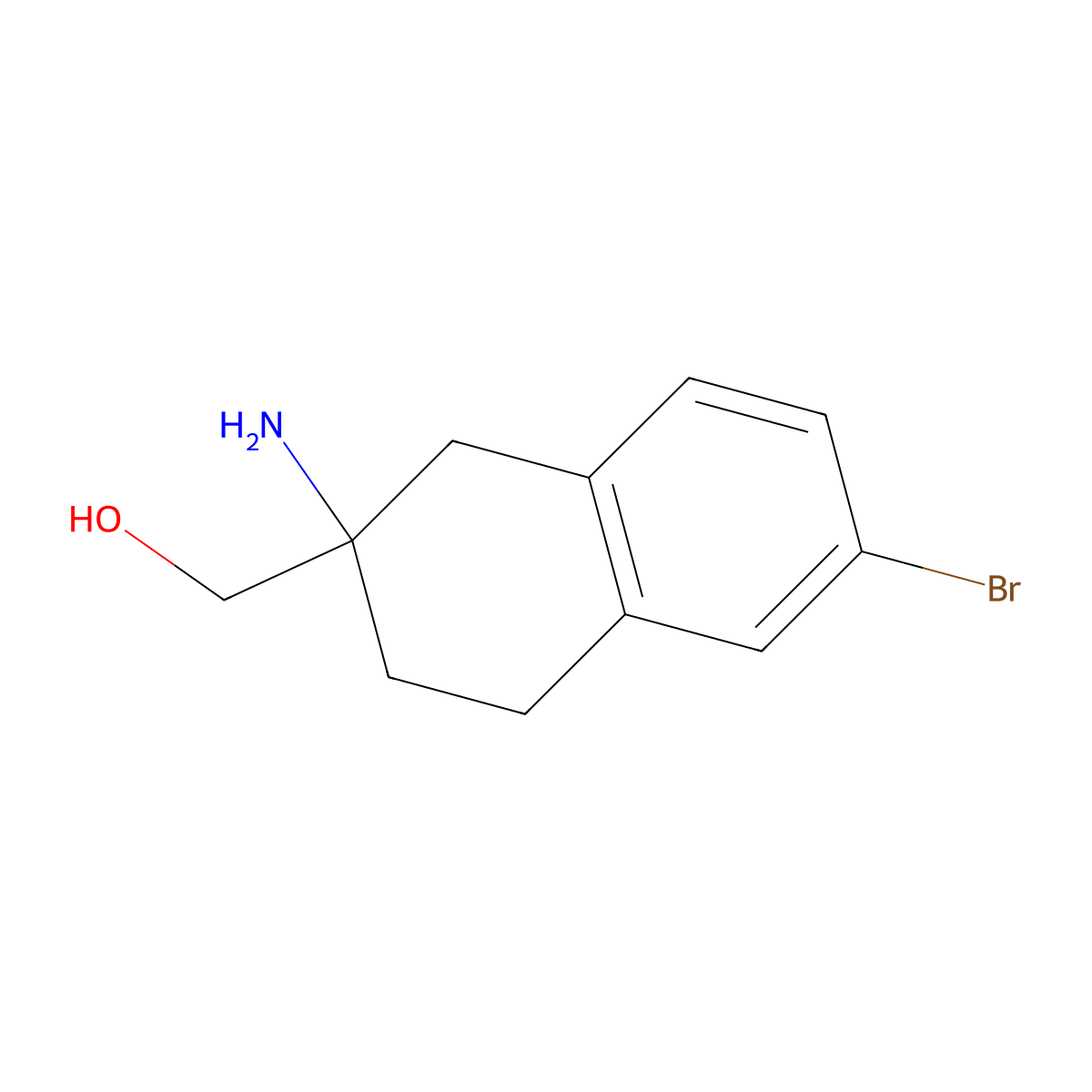 (2-Amino-6-bromo-1,2,3,4-tetrahydronaphthalen-2-yl)methanol molecular structure, CAS 1342158-81-9