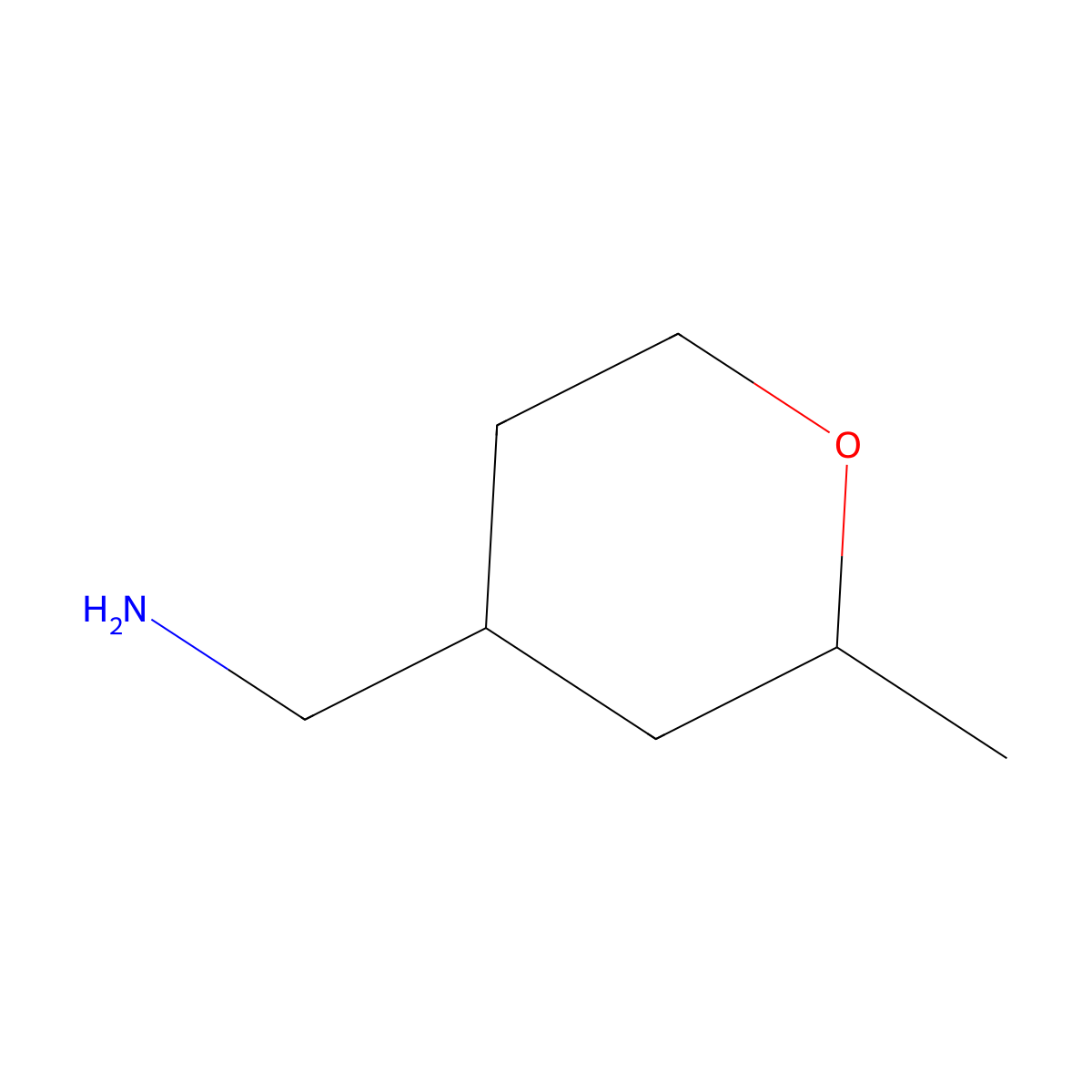 (2-Methyloxan-4-yl)methanamine molecular structure, CAS 1342159-11-8