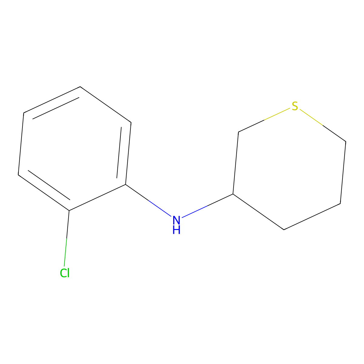N-(2-chlorophenyl)thian-3-amine molecular structure, CAS 1342160-29-5