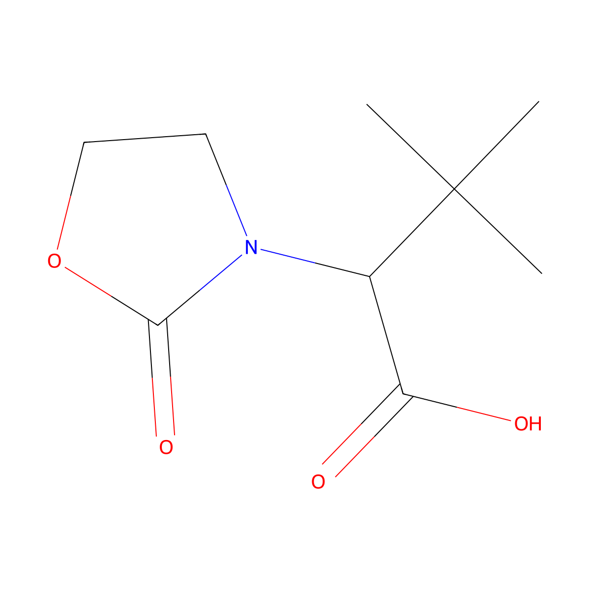3,3-Dimethyl-2-(2-oxo-1,3-oxazolidin-3-yl)butanoic acid molecular structure, CAS 1342160-44-4