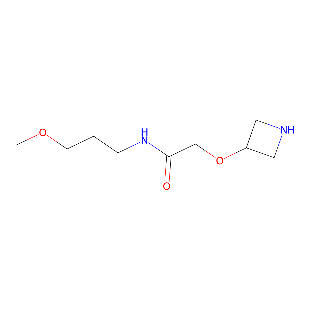 2-(azetidin-3-yloxy)-N-(3-methoxypropyl)acetamide molecular structure, CAS 1342166-03-3