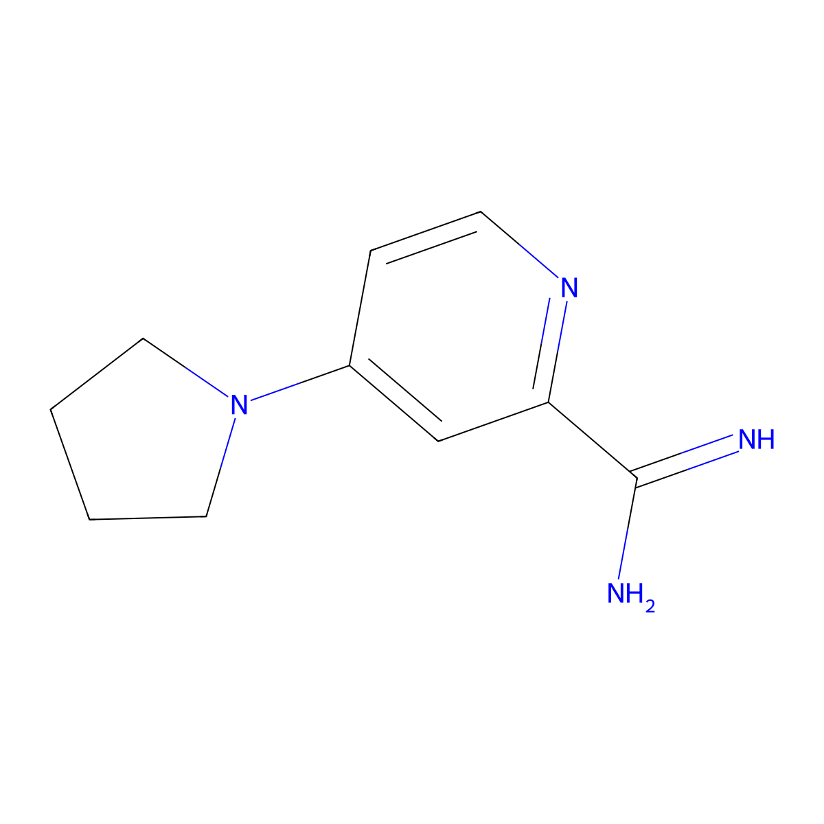 4-(Pyrrolidin-1-yl)pyridine-2-carboximidamide molecular structure, CAS 1342166-64-6