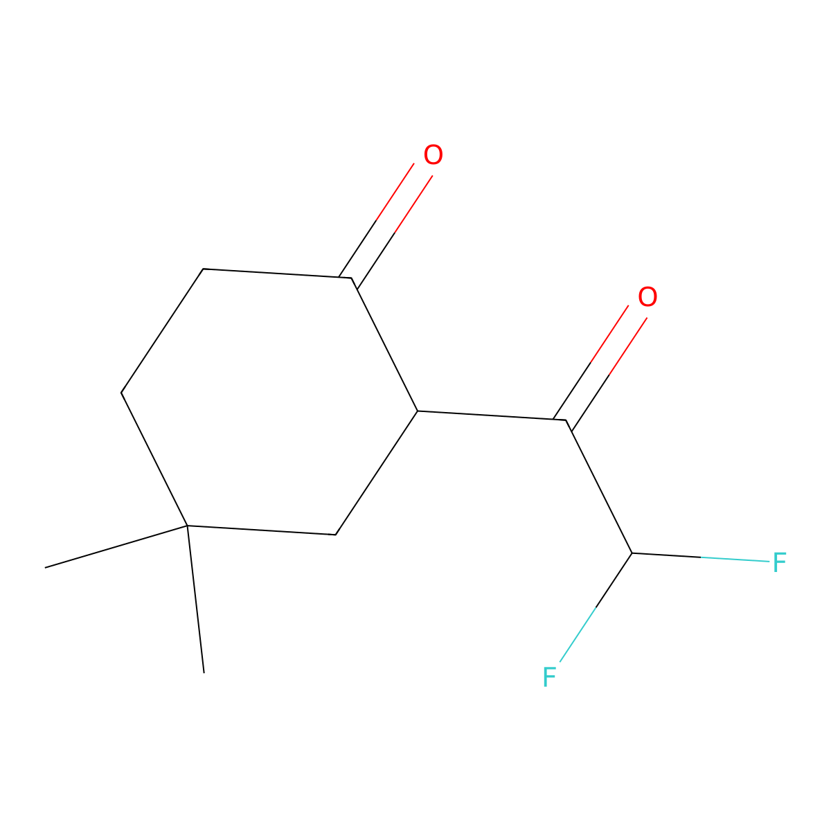2-(2,2-Difluoroacetyl)-4,4-dimethylcyclohexan-1-one molecular structure, CAS 1342169-75-8