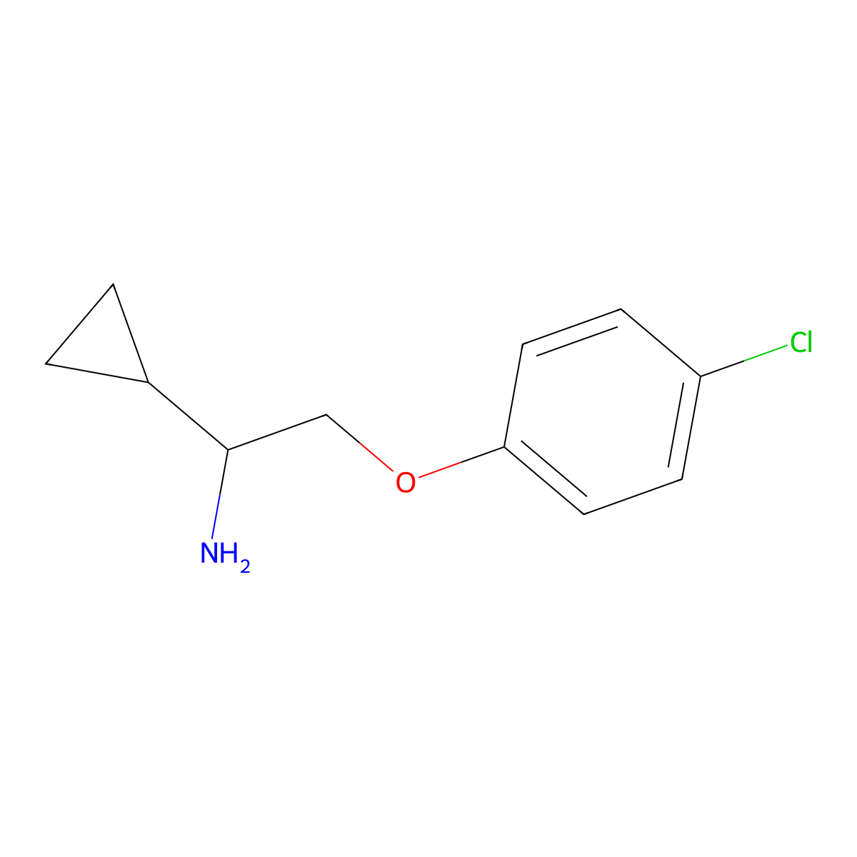 [2-(4-Chlorophenoxy)-1-cyclopropylethyl]amine molecular structure, CAS 1342169-99-6
