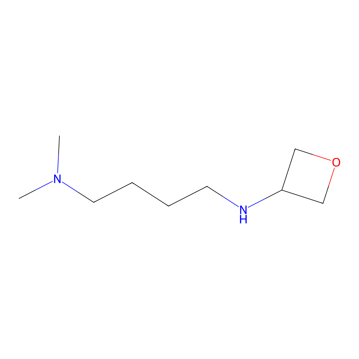 N-[4-(dimethylamino)butyl]oxetan-3-amine molecular structure, CAS 1342170-22-2