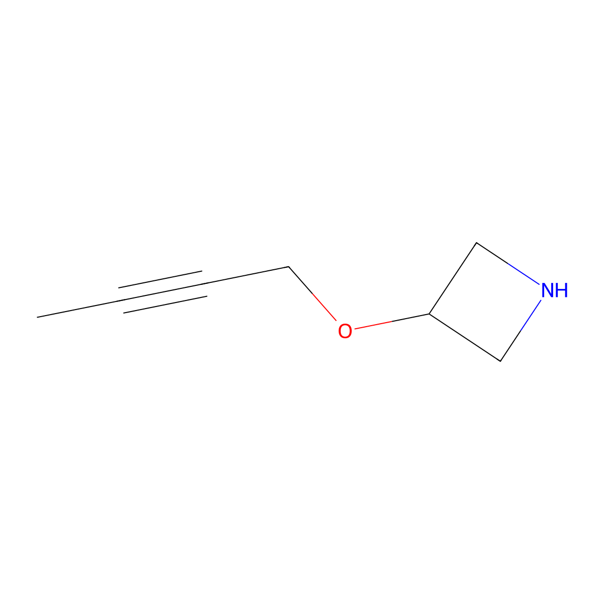 3-(But-2-yn-1-yloxy)azetidine molecular structure, CAS 1342171-47-4