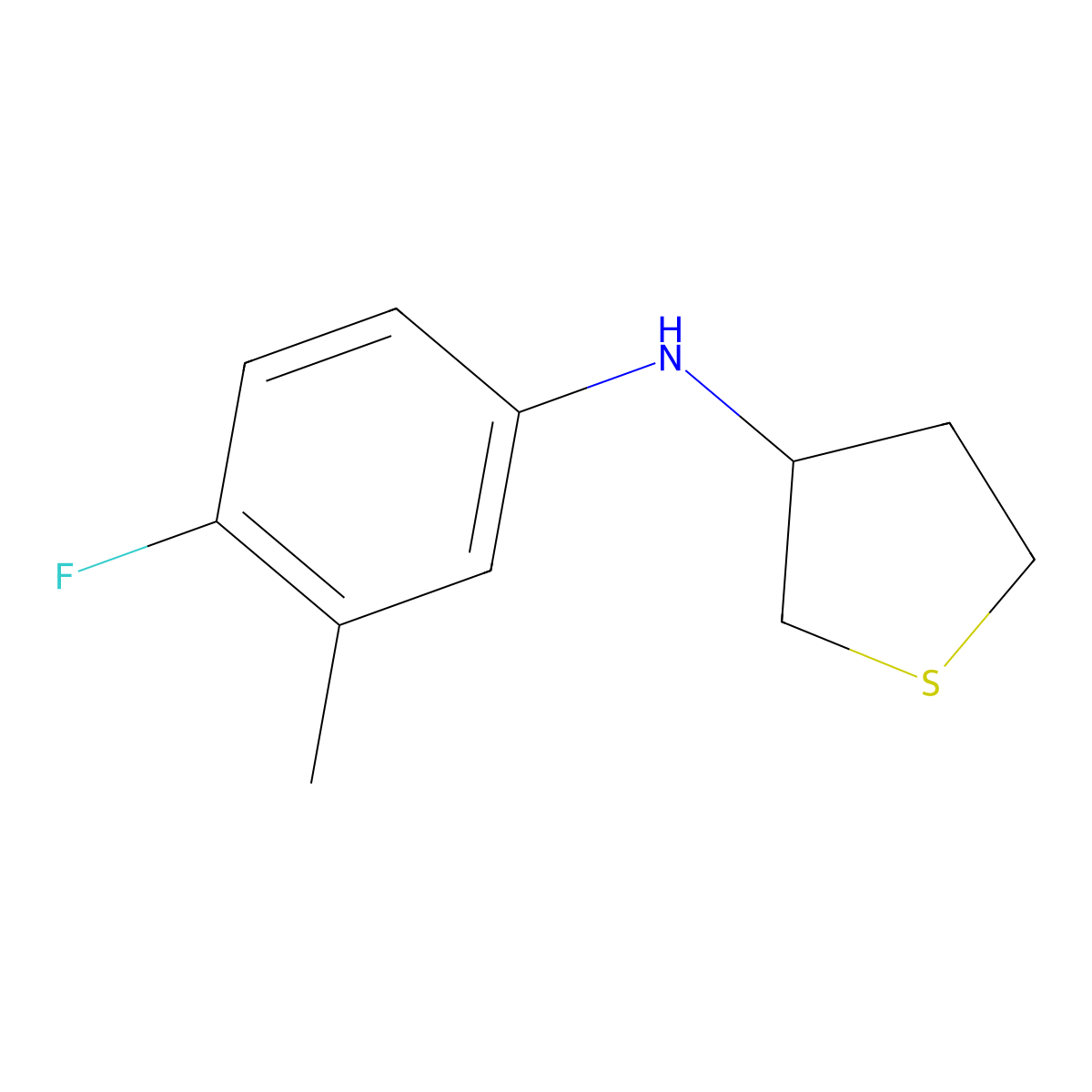 N-(4-fluoro-3-methylphenyl)thiolan-3-amine molecular structure, CAS 1342172-51-3
