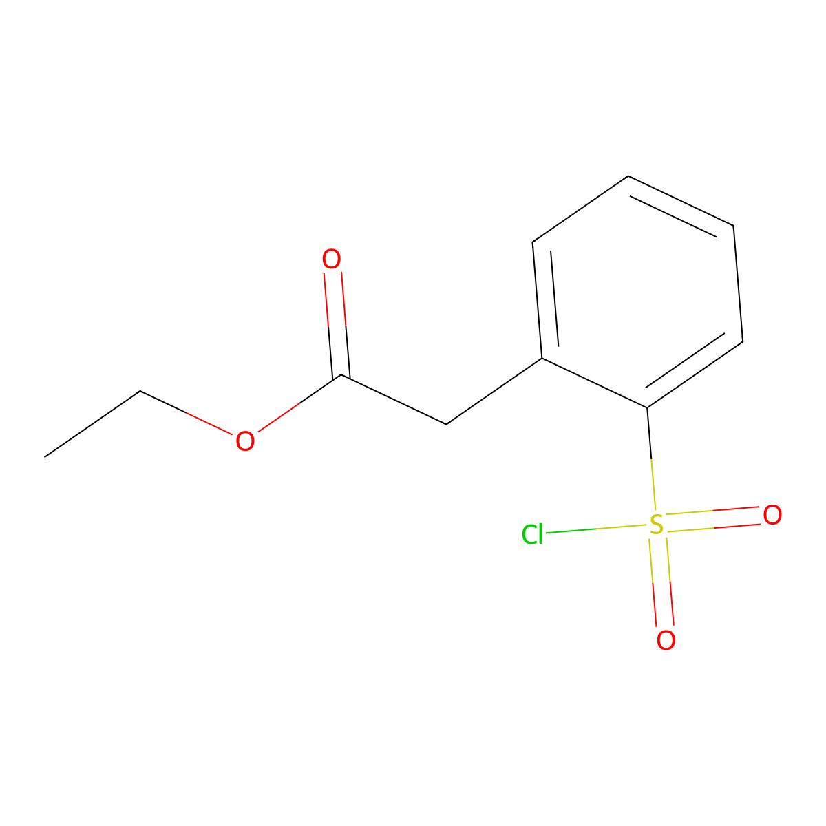 Ethyl 2-(2-(chlorosulfonyl)phenyl)acetate molecular structure, CAS 1342174-62-2