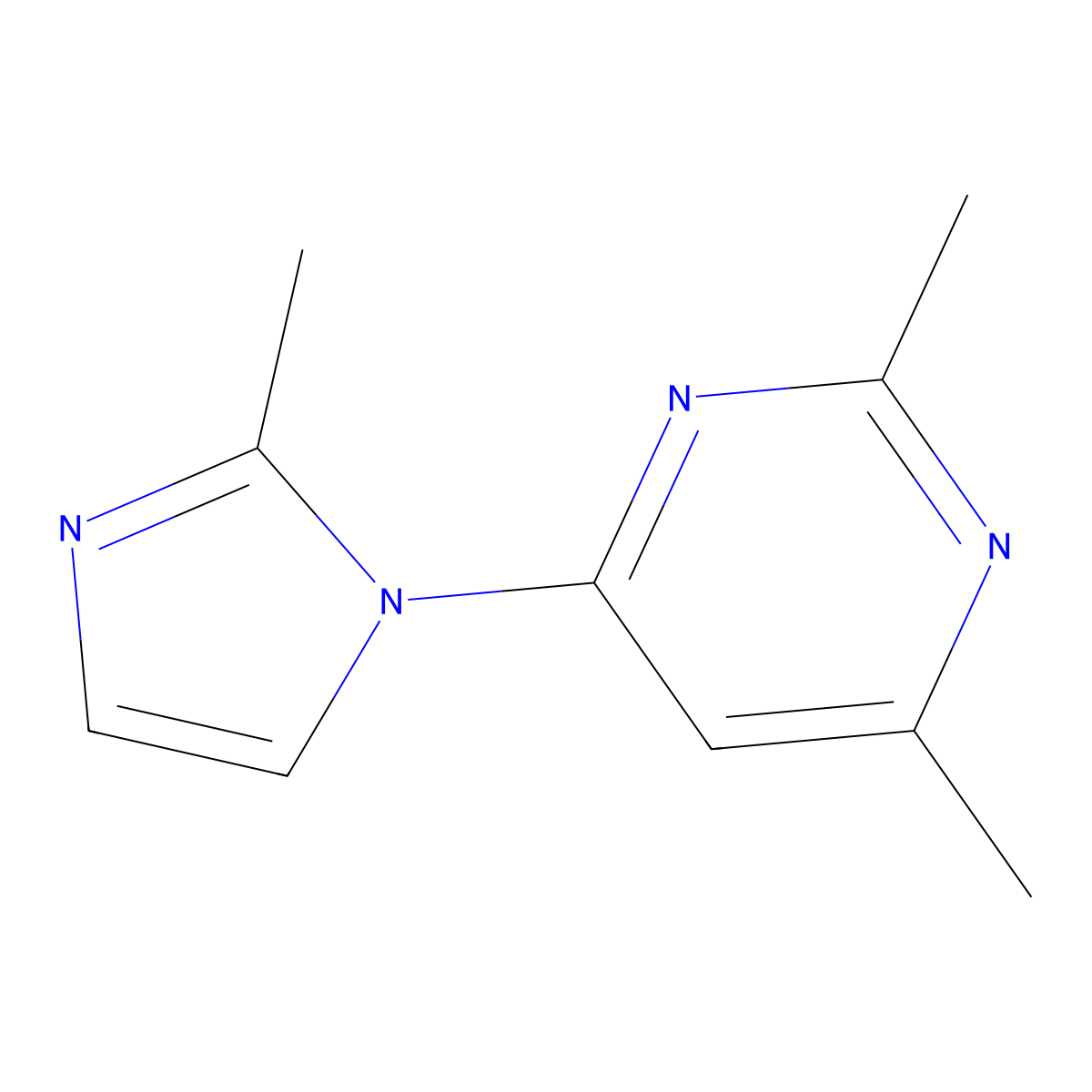 2,4-dimethyl-6-(2-methyl-1H-imidazol-1-yl)pyrimidine molecular structure, CAS 1342176-85-5