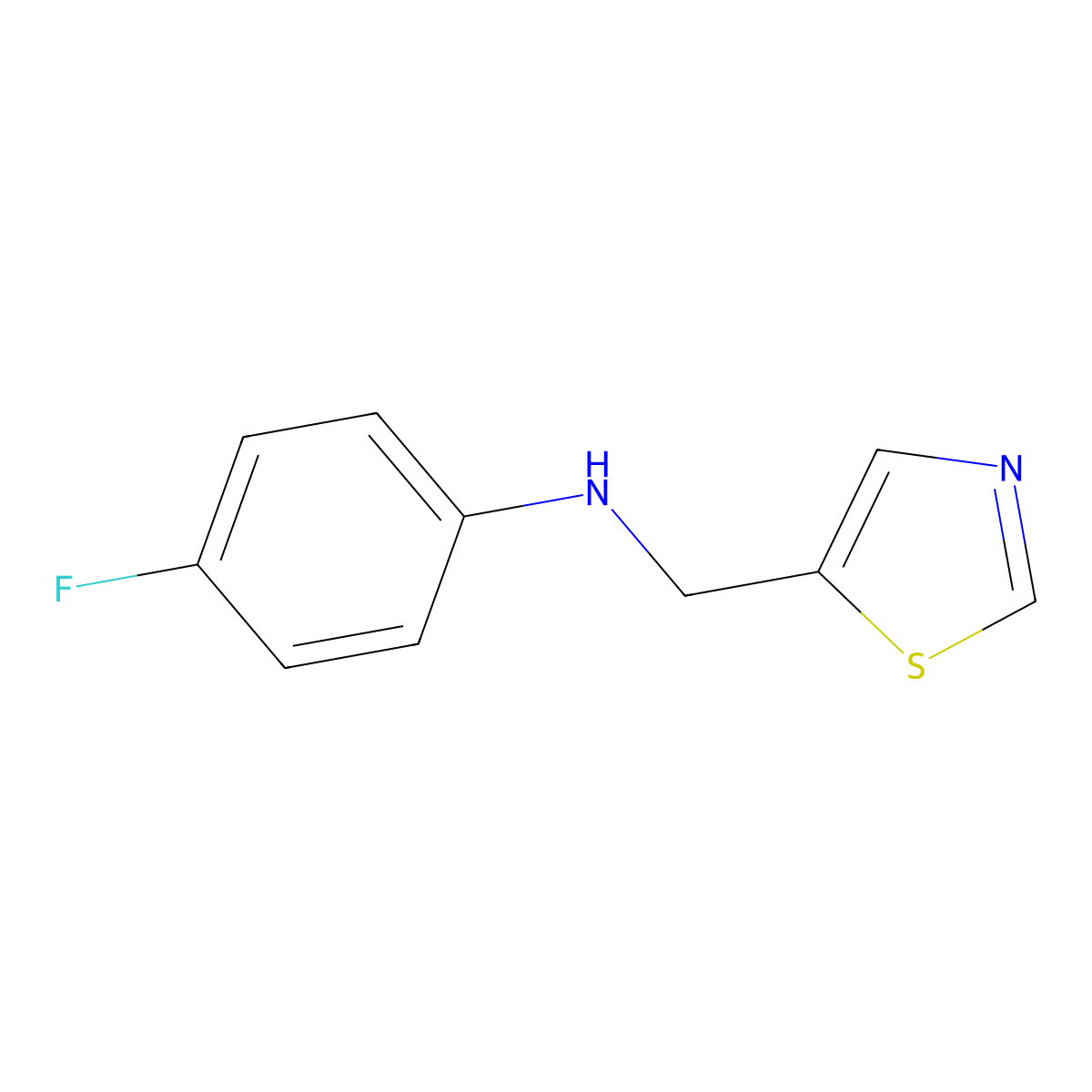 4-Fluoro-N-(thiazol-5-ylmethyl)aniline molecular structure, CAS 1342182-42-6