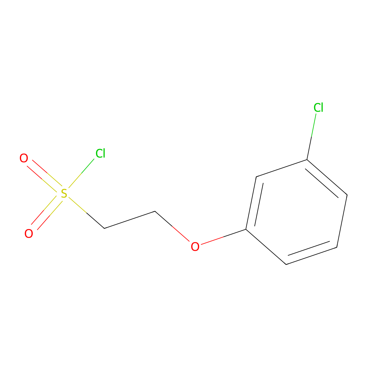 2-(3-Chlorophenoxy)ethane-1-sulfonyl chloride molecular structure, CAS 1342183-04-3