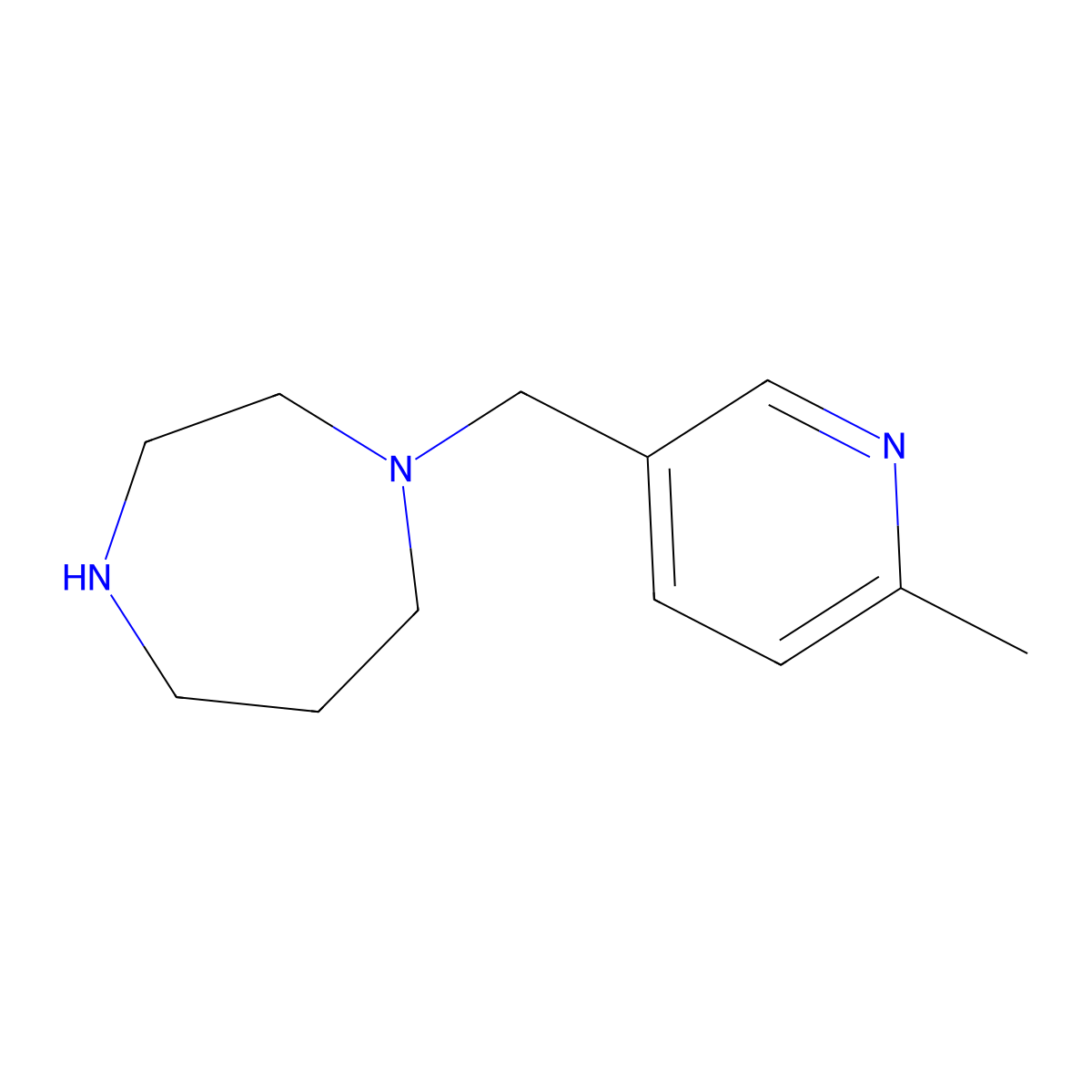1-((6-Methylpyridin-3-yl)methyl)-1,4-diazepane molecular structure, CAS 1342183-19-0