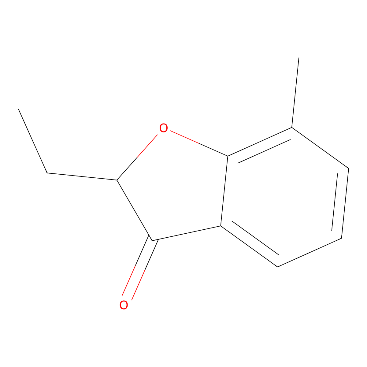 2-Ethyl-7-methyl-2,3-dihydro-1-benzofuran-3-one molecular structure, CAS 1342183-93-0