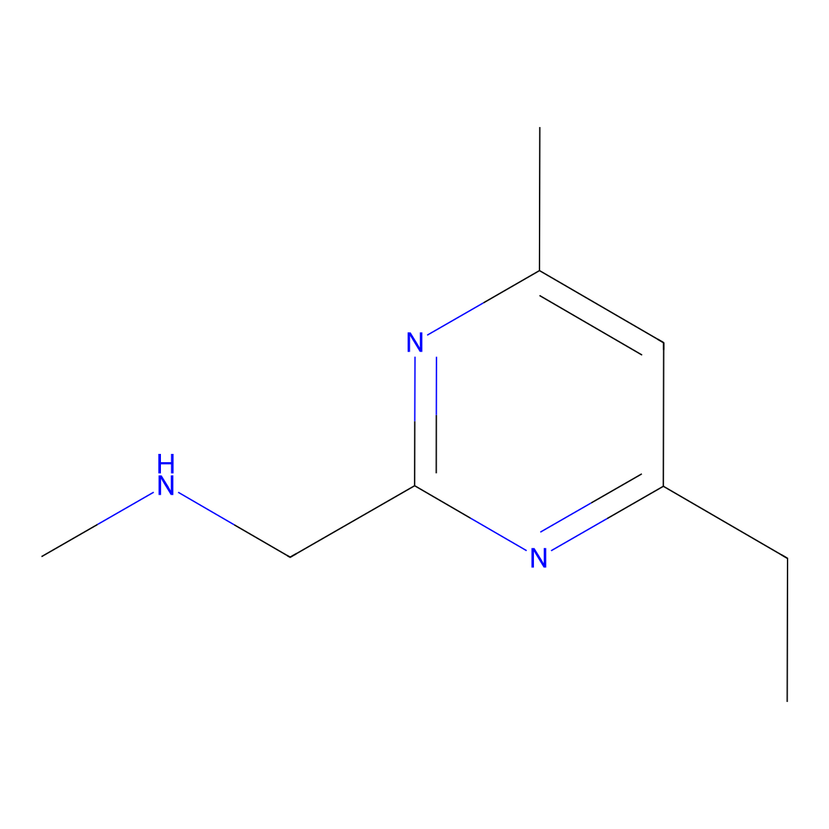 [(4-Ethyl-6-methylpyrimidin-2-yl)methyl](methyl)amine molecular structure, CAS 1342186-46-2