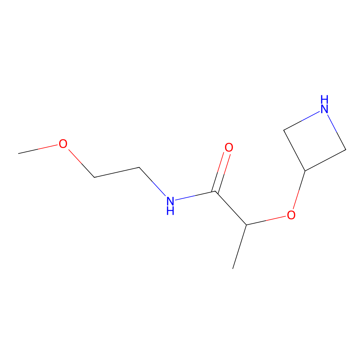 2-(azetidin-3-yloxy)-N-(2-methoxyethyl)propanamide molecular structure, CAS 1342188-12-8