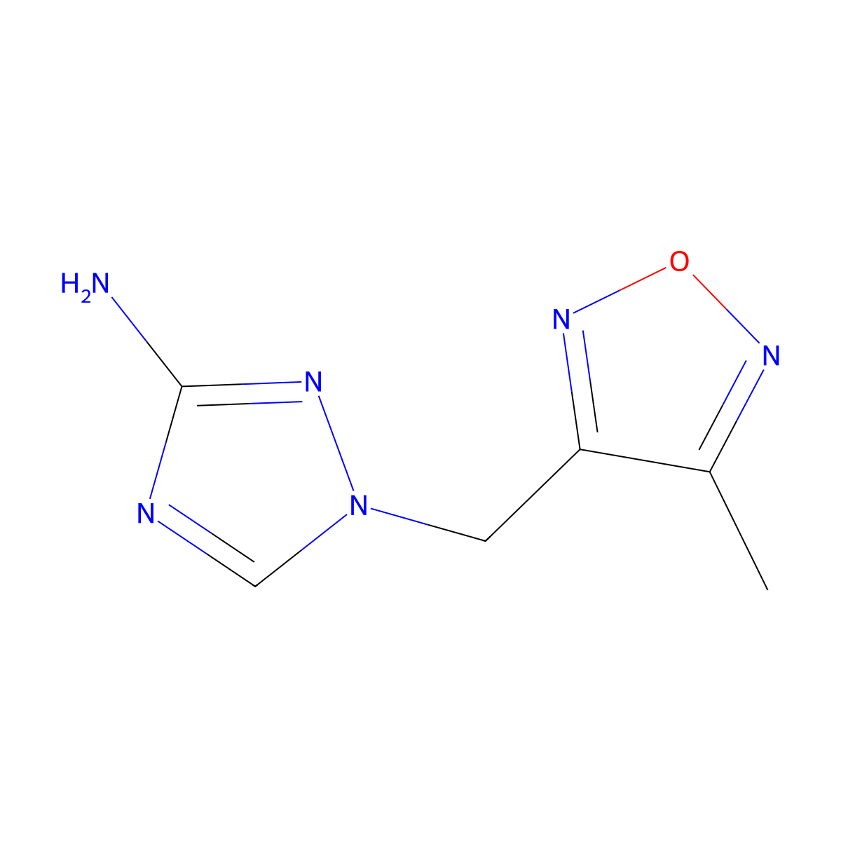 1-[(4-methyl-1,2,5-oxadiazol-3-yl)methyl]-1H-1,2,4-triazol-3-amine molecular structure, CAS 1342188-98-0