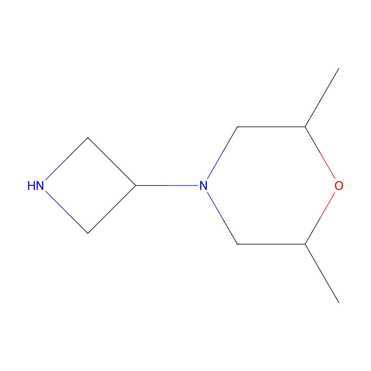 4-(Azetidin-3-yl)-2,6-dimethylmorpholine molecular structure, CAS 1342191-46-1
