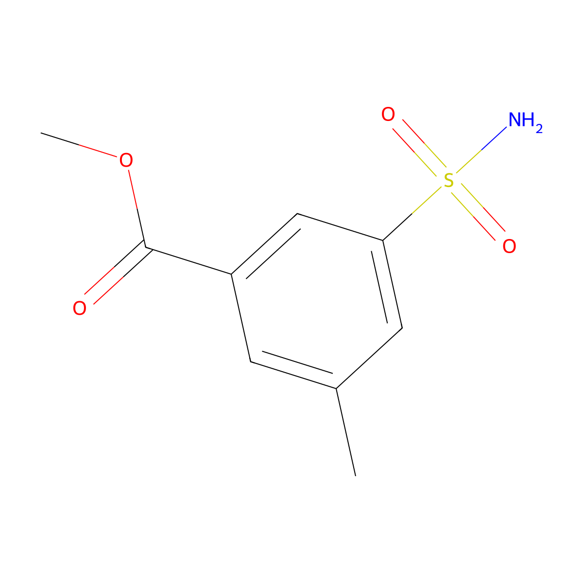 Methyl 3-methyl-5-sulfamoylbenzoate molecular structure, CAS 1342193-13-8
