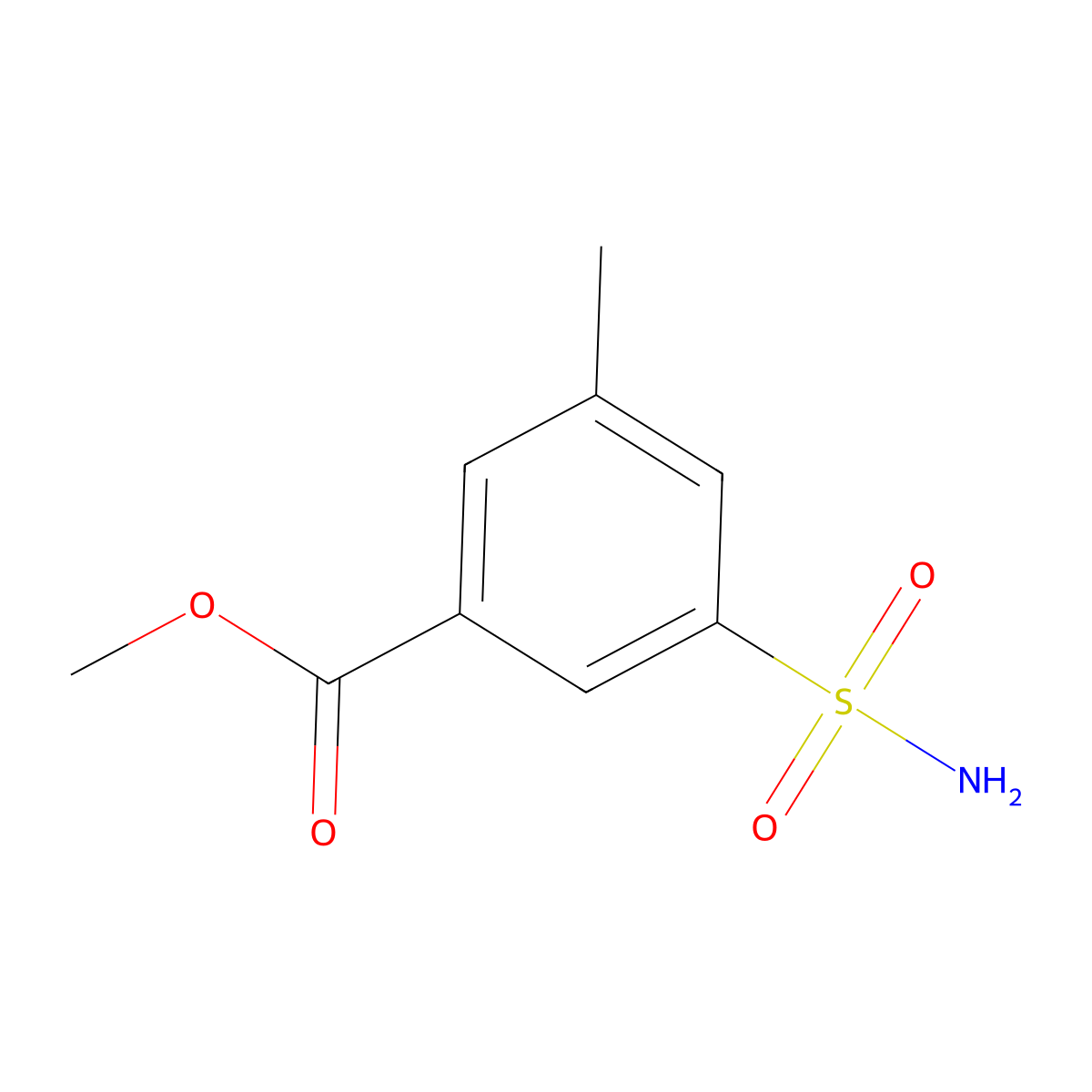 Methyl 3-methyl-5-sulfamoylbenzoate molecular structure, CAS 1342193-13-8