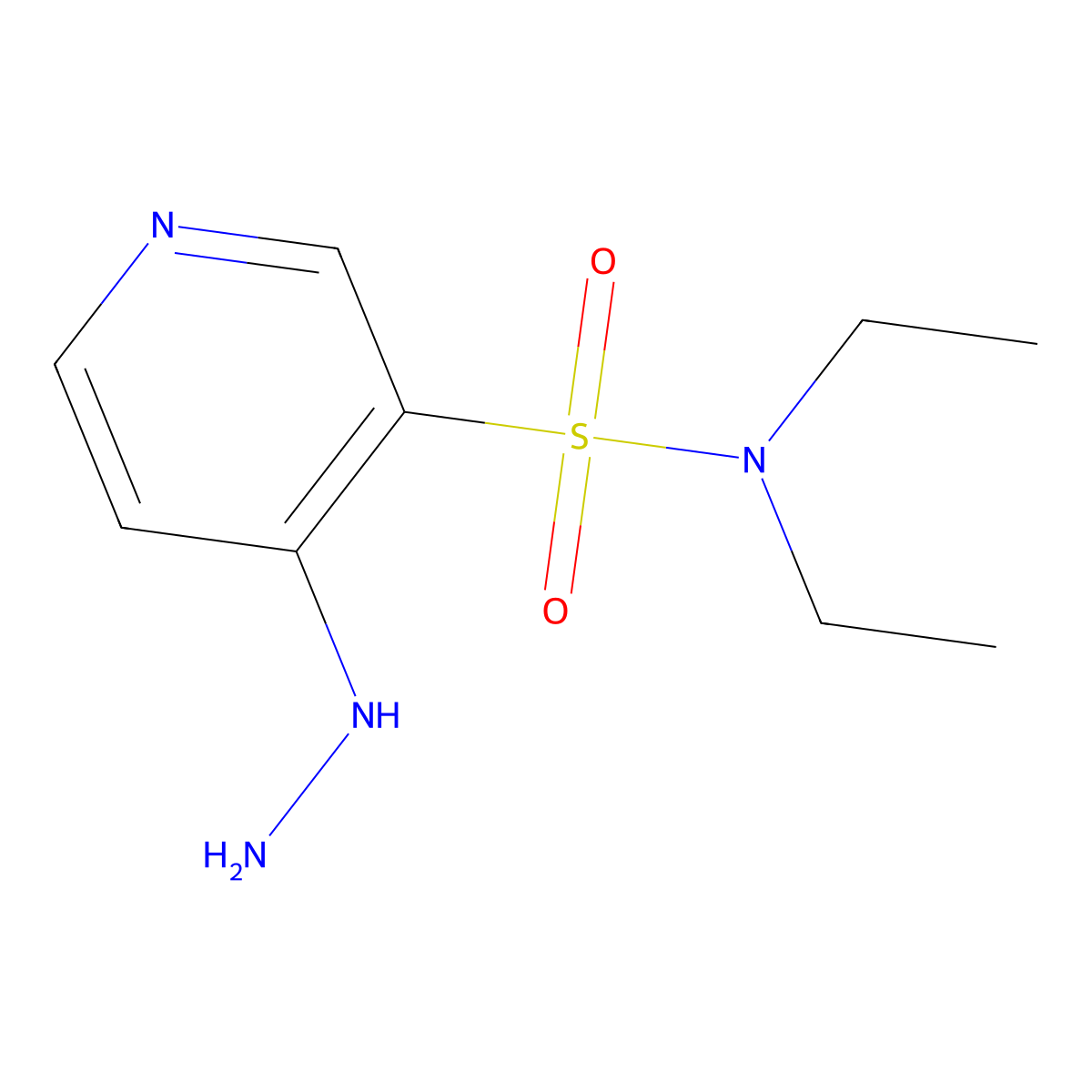 N,N-diethyl-4-hydrazinylpyridine-3-sulfonamide molecular structure, CAS 1342194-15-3