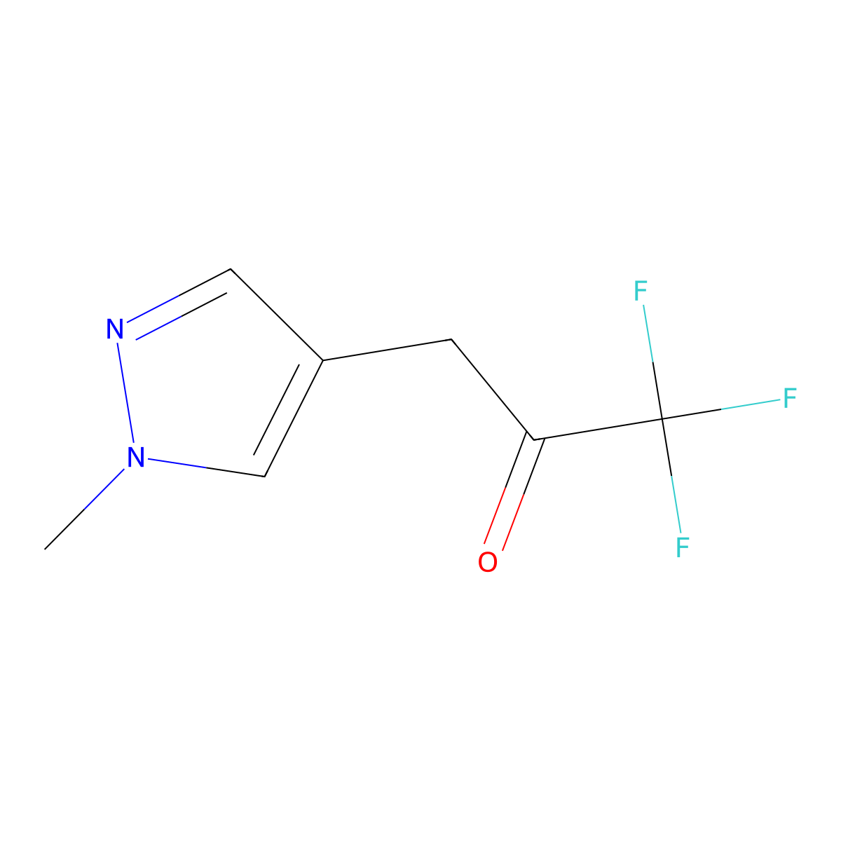 1,1,1-trifluoro-3-(1-methyl-1H-pyrazol-4-yl)propan-2-one molecular structure, CAS 1342197-54-9