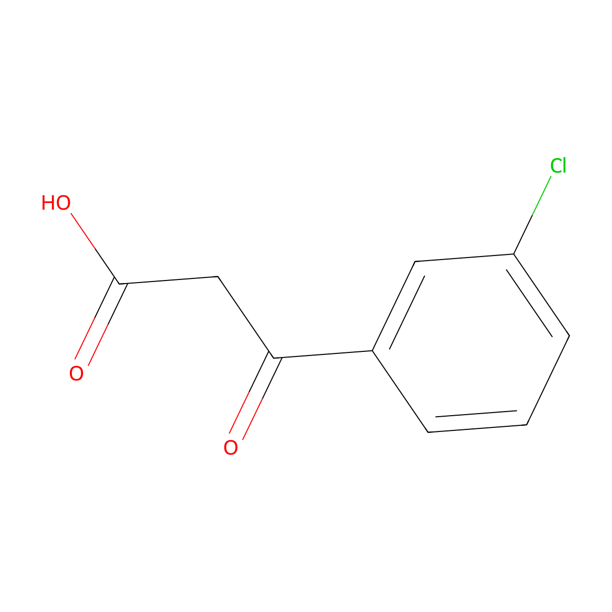 3-Chlorobenzoylacetic acid molecular structure, CAS 13422-80-5