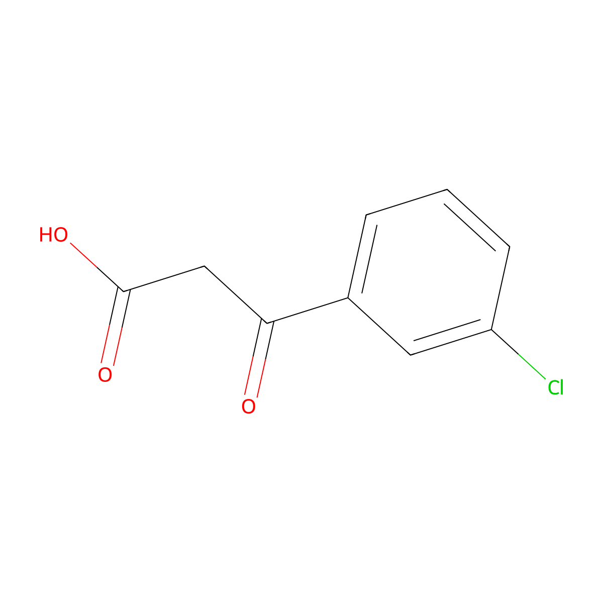 3-Chlorobenzoylacetic acid molecular structure, CAS 13422-80-5
