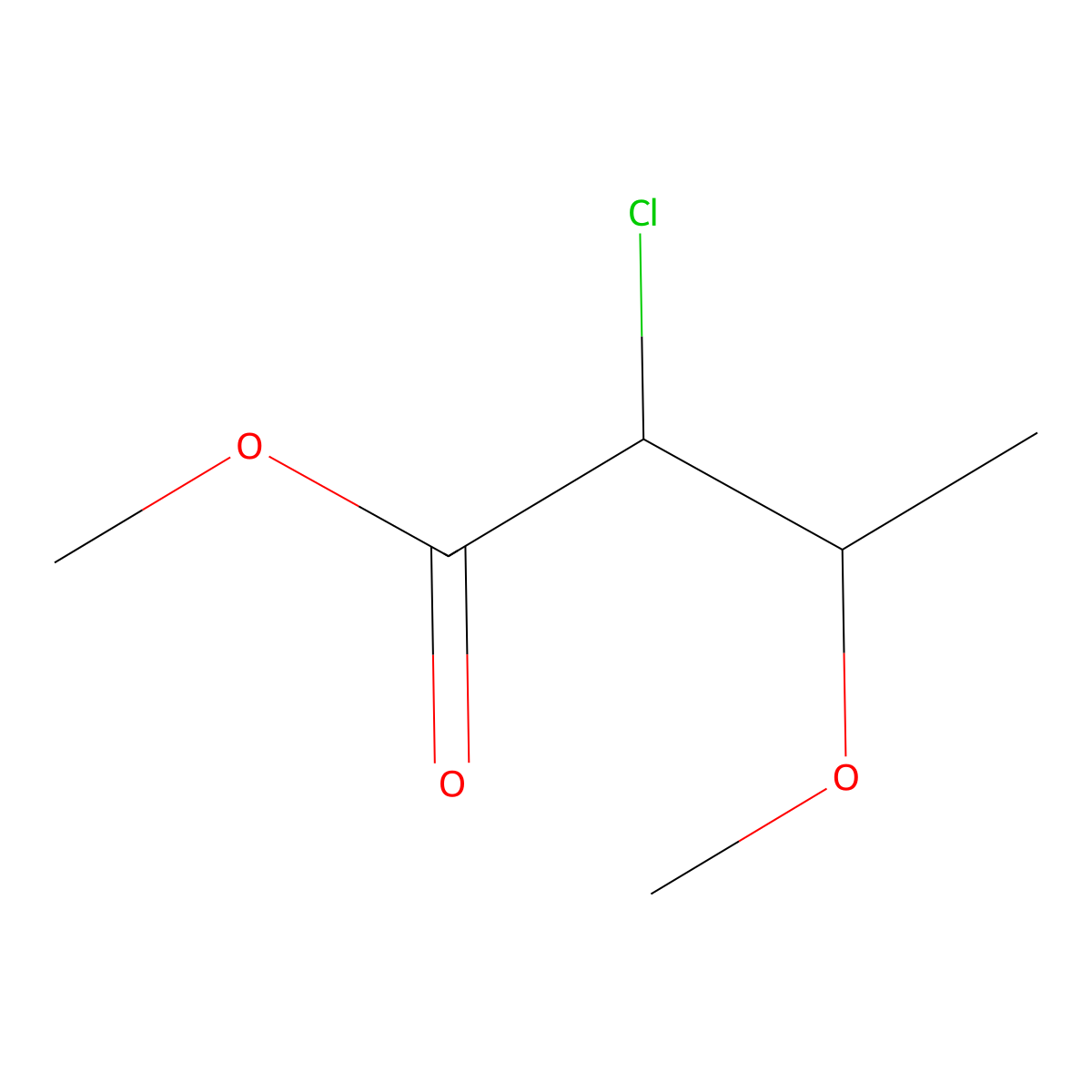 Methyl 2-chloro-3-methoxybutanoate molecular structure, CAS 134220-14-7