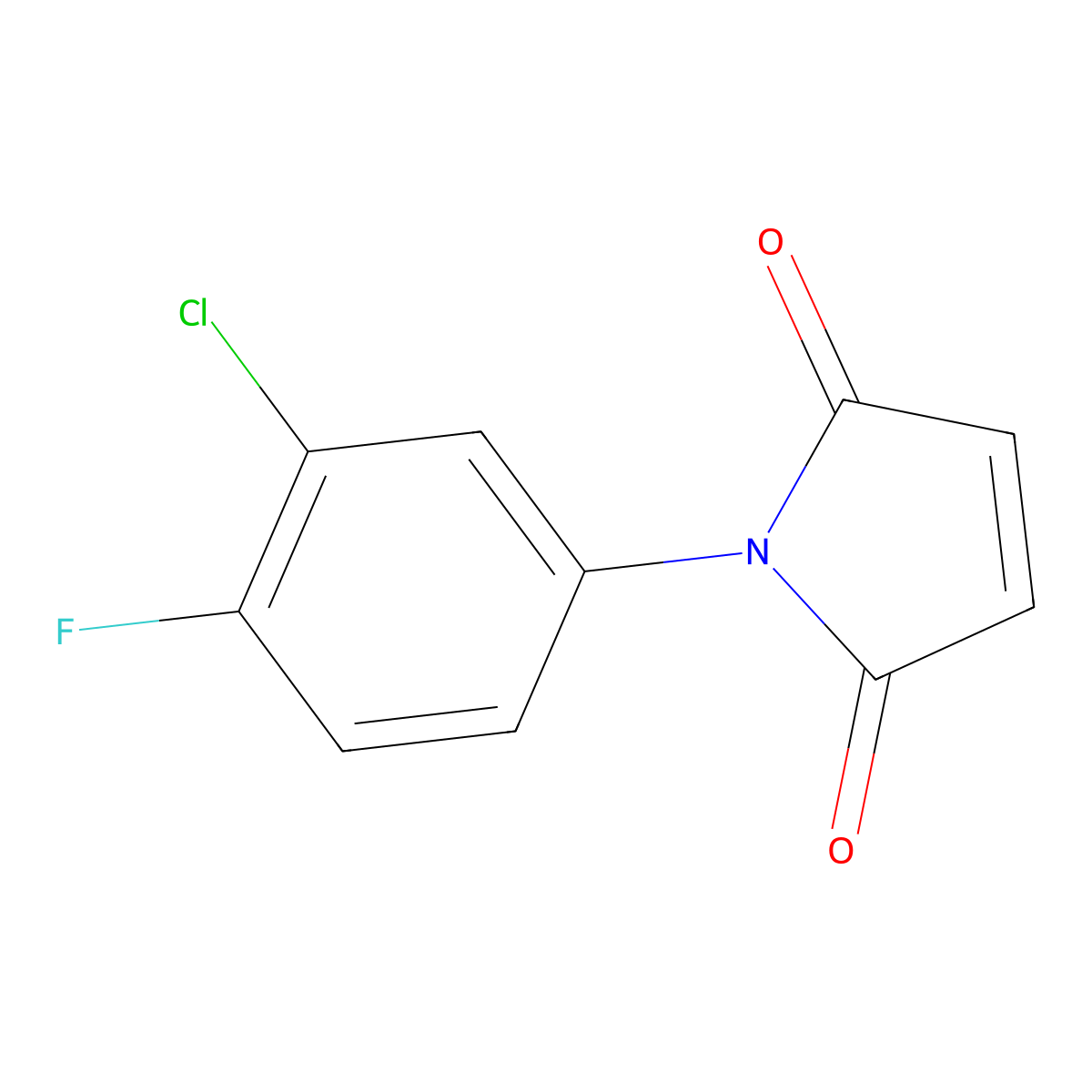 1-(3-Chloro-4-fluorophenyl)-1H-pyrrole-2,5-dione molecular structure, CAS 134220-37-4