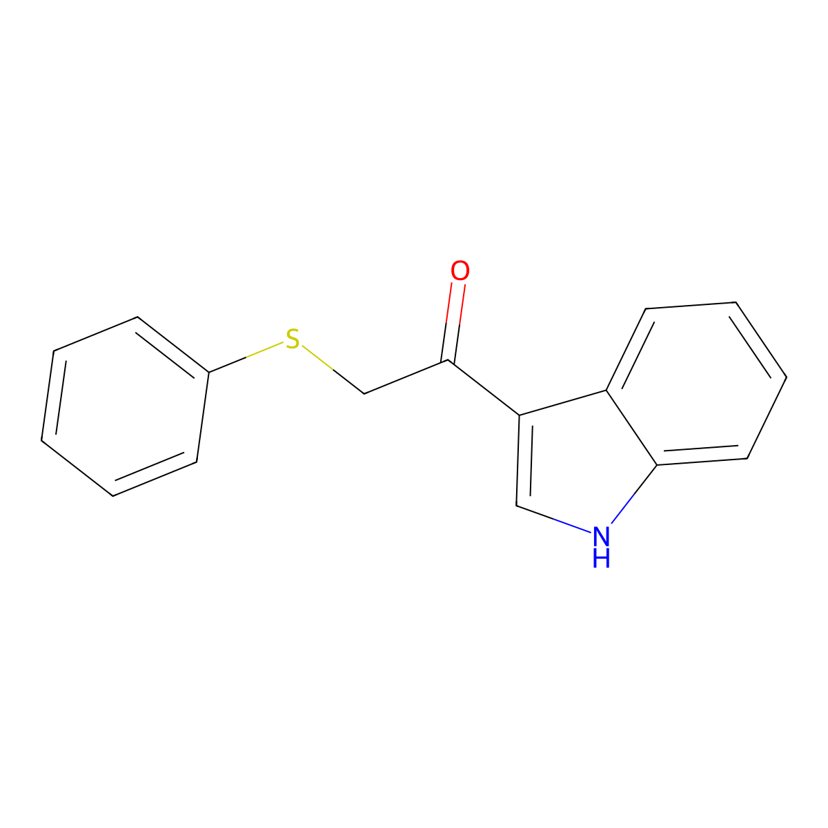 1-(1H-indol-3-yl)-2-phenylsulfanylethanone molecular structure, CAS 134220-67-0
