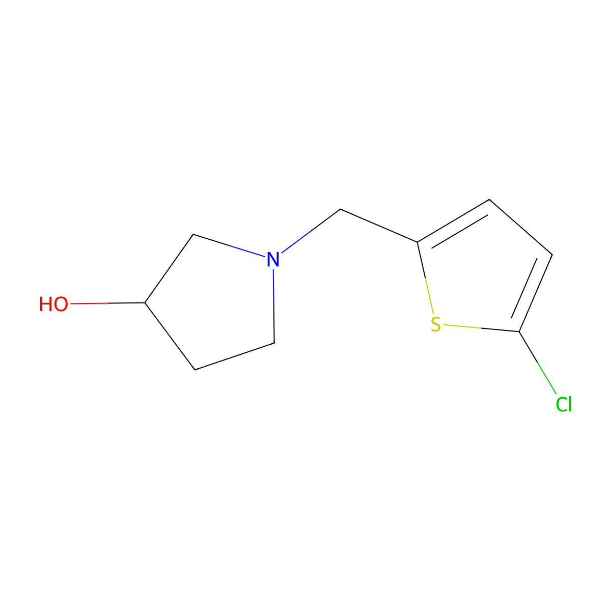 1-[(5-Chlorothiophen-2-yl)methyl]pyrrolidin-3-ol molecular structure, CAS 1342202-62-3