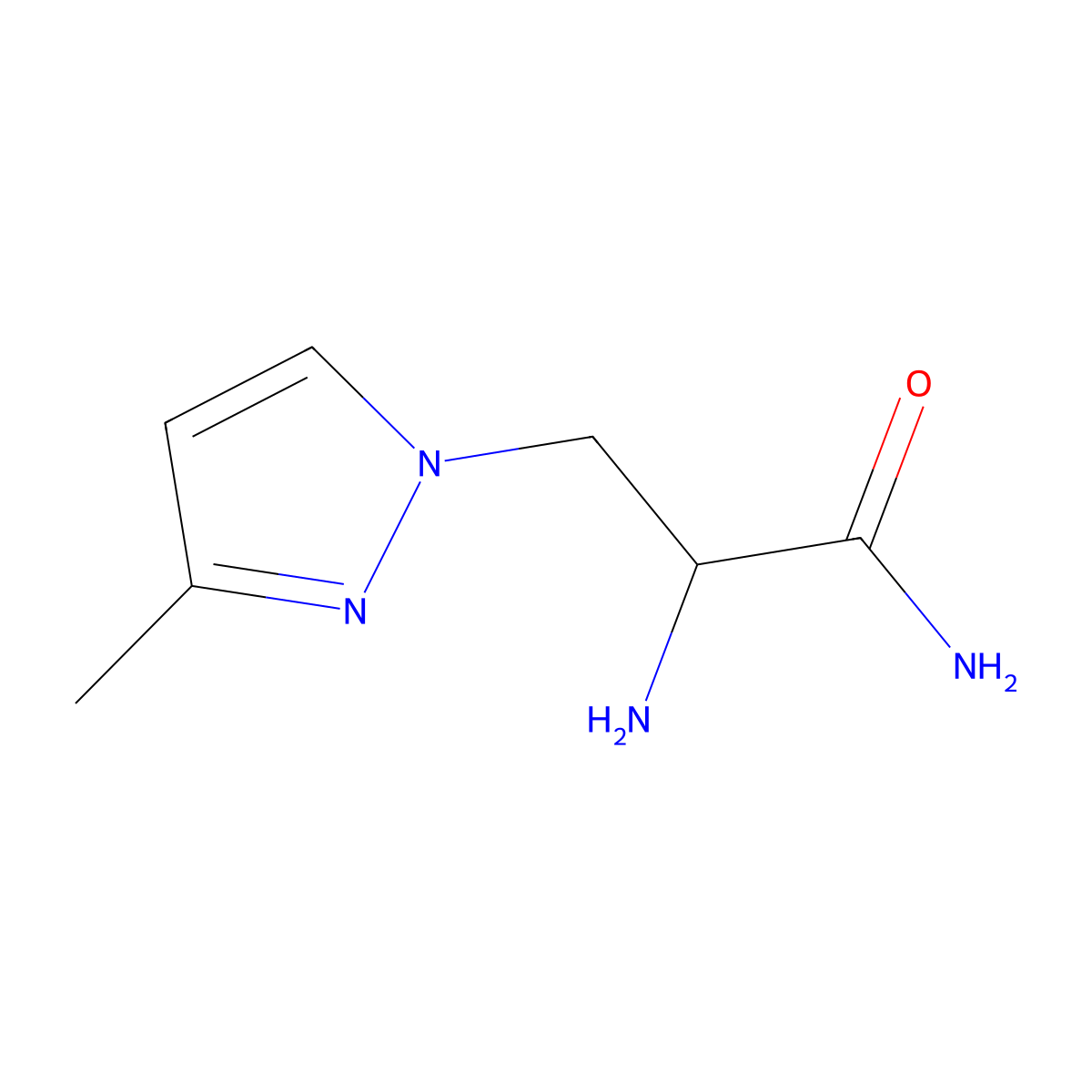 2-amino-3-(3-methyl-1H-pyrazol-1-yl)propanamide molecular structure, CAS 1342202-87-2
