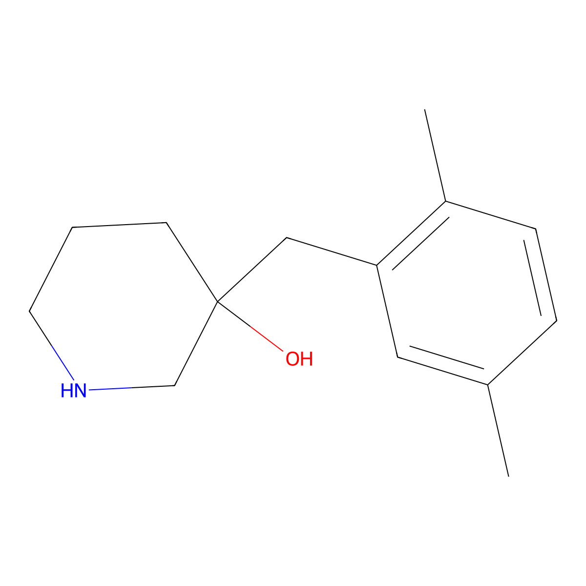 3-(2,5-Dimethylbenzyl)piperidin-3-ol molecular structure, CAS 1342203-80-8