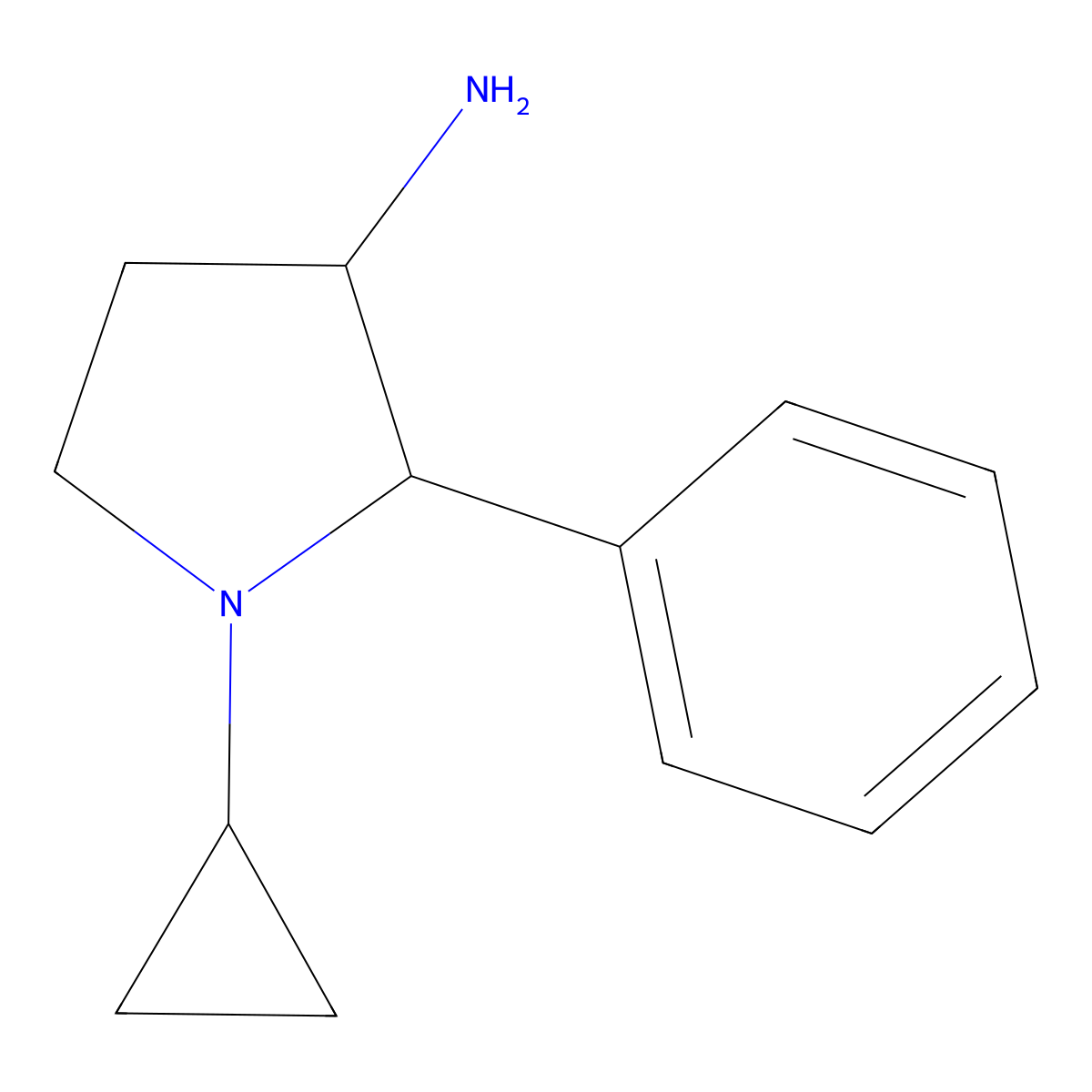 1-Cyclopropyl-2-phenylpyrrolidin-3-amine molecular structure, CAS 1342204-29-8