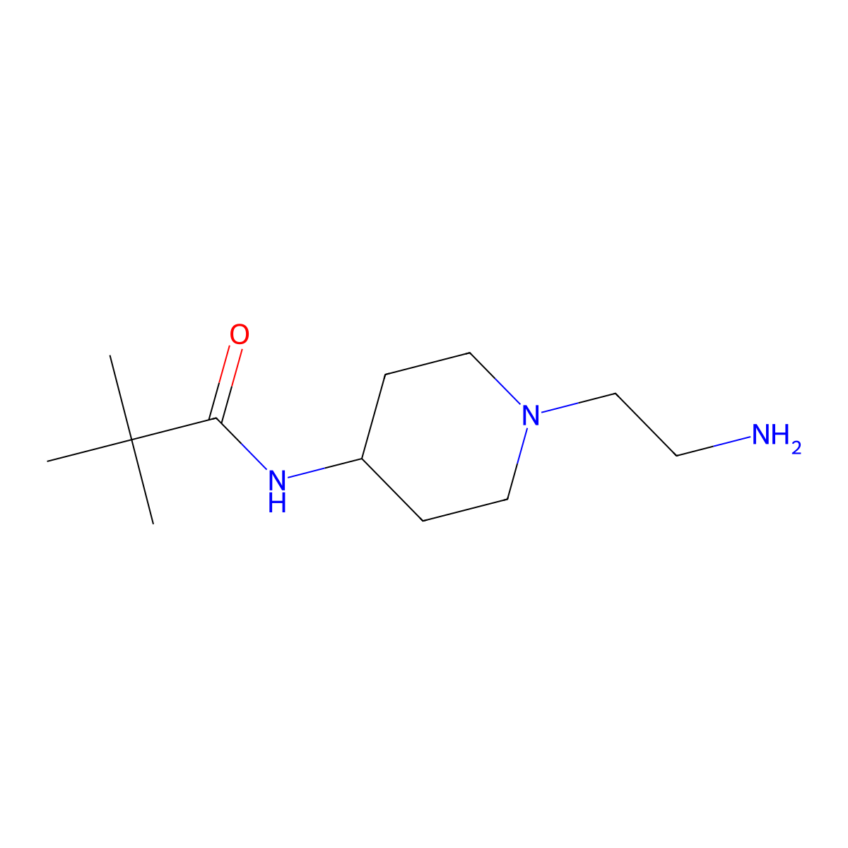 N-[1-(2-aminoethyl)piperidin-4-yl]-2,2-dimethylpropanamide molecular structure, CAS 1342204-95-8