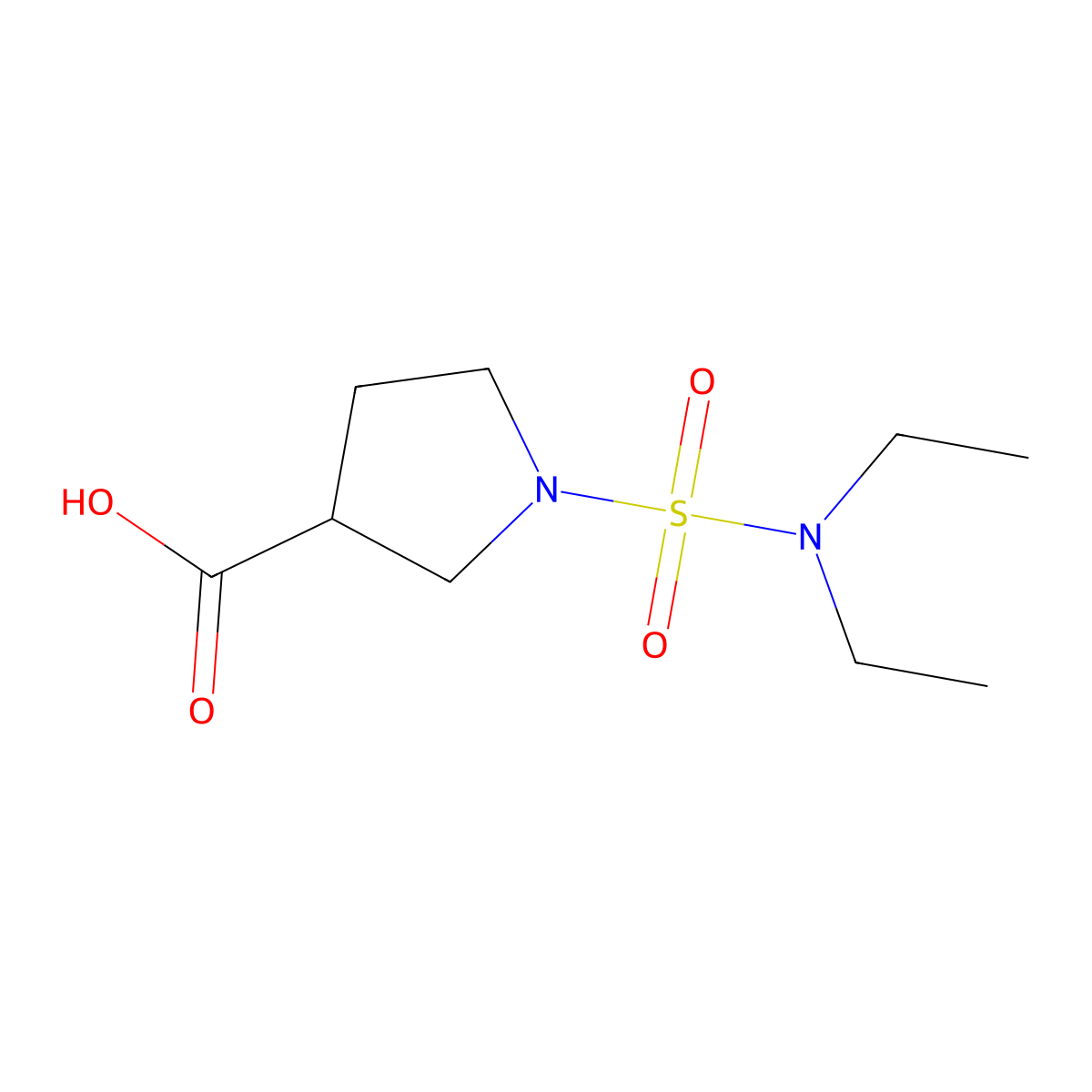 1-(Diethylsulfamoyl)pyrrolidine-3-carboxylic acid molecular structure, CAS 1342206-76-1